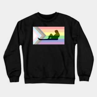 Silouette with pride flag background Crewneck Sweatshirt